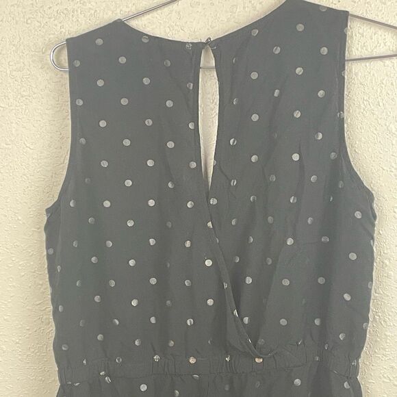 Pre-Owed Old Navy Womens Black Polka Dot Romper Size L - Picture 2 of 5